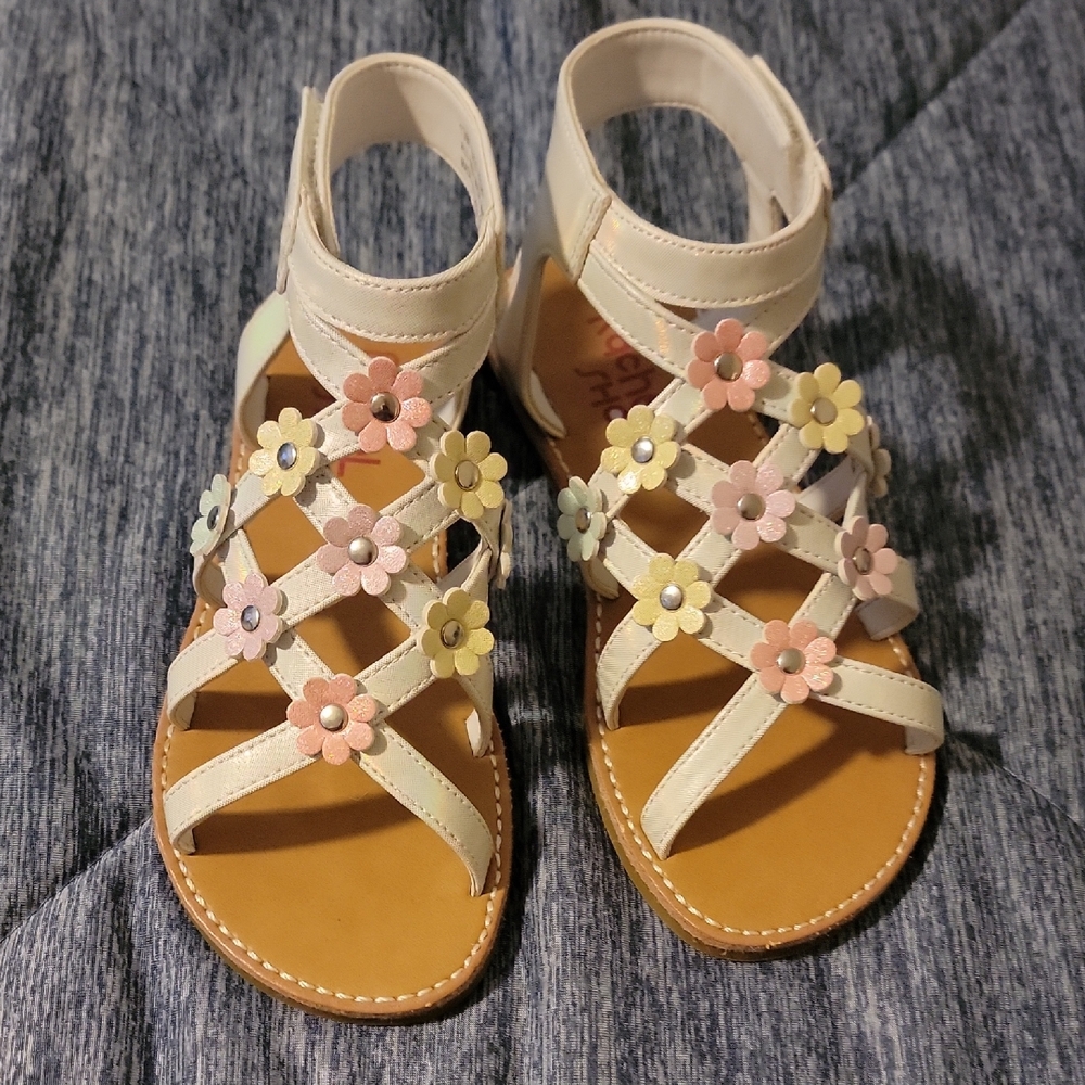 Rachel Shoes Kids Floral Sandals - Cream and Pastel